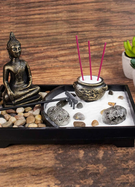 Mini Zen Garden with Buddha Ornament
